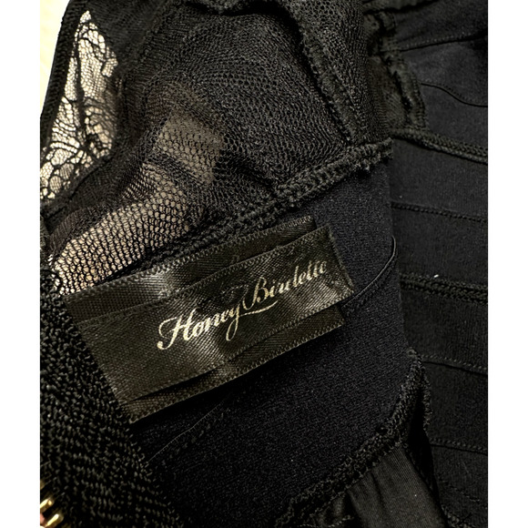 RARE🔥 Honey Birdette ASHLEIGH🖤 Black Gold Lace Push Up Dress 30DD - Picture 9 of 10